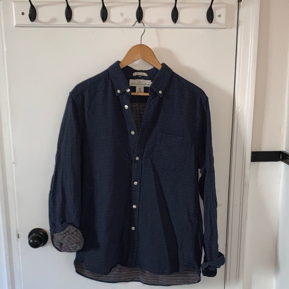 H&M Other - H&M Dark Blue Shirt with Multicolor Dots